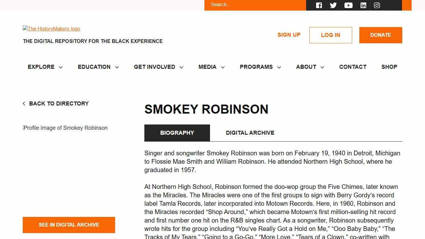 Smokey Robinson's Biography
